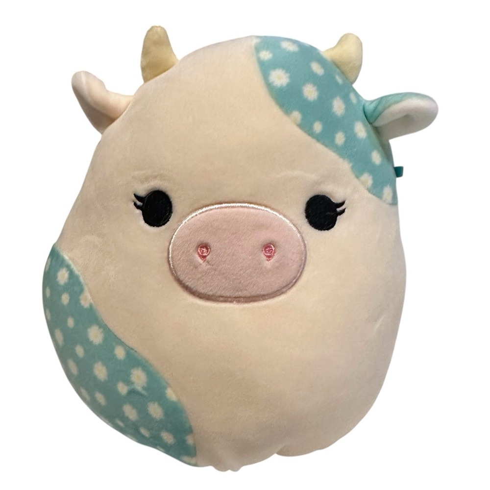 KellyToy 8" Belana the Blue Cow Squishmallow Plush 2023 Flower‎